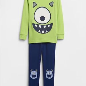 GAP Lime Green and Navy Monster Pajama Set